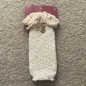 Cream frill boot cuffs